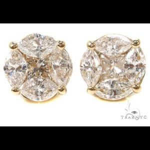 8 carat diamond stud earrings 18 karat gold